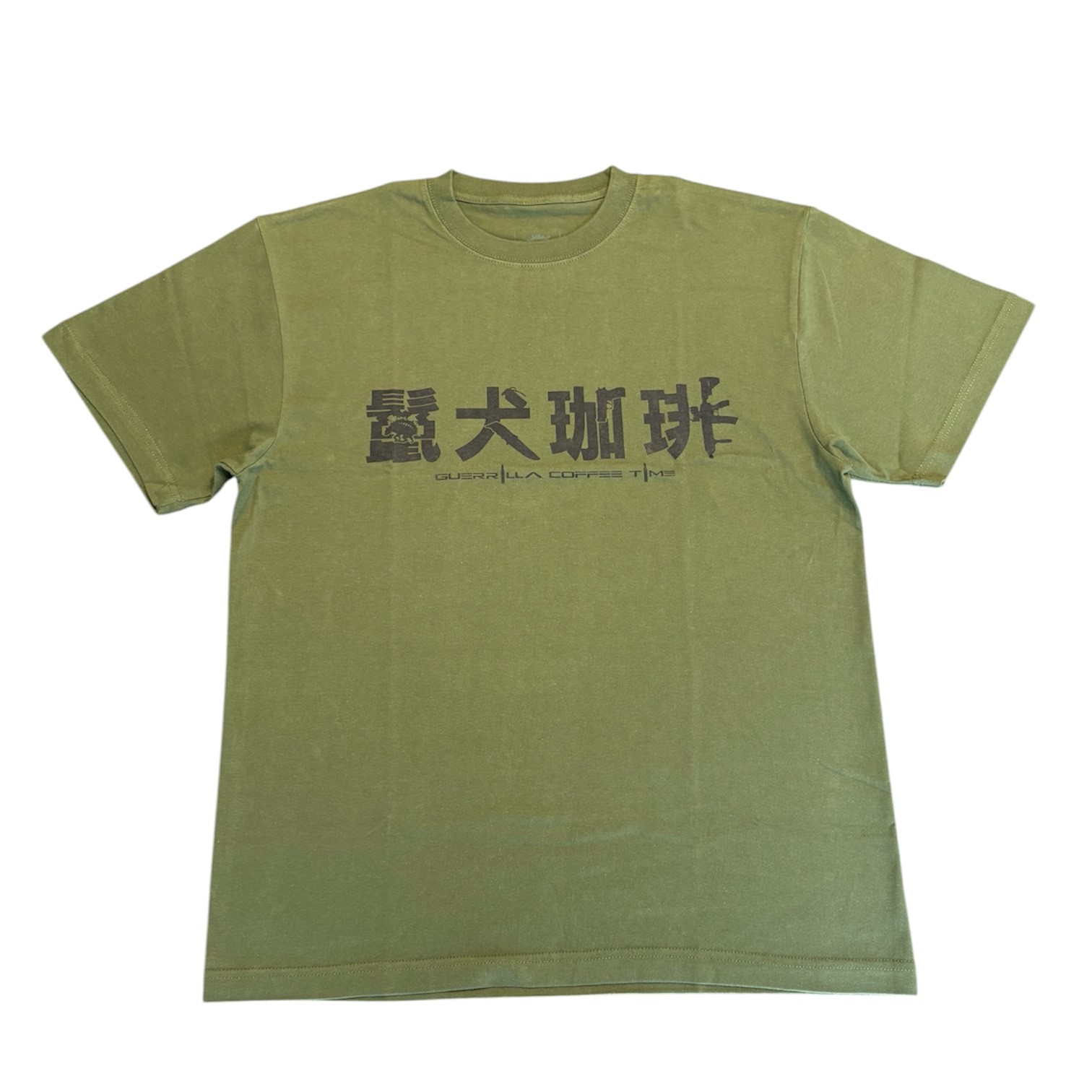 鬣犬珈琲シャツ　OD　綿
