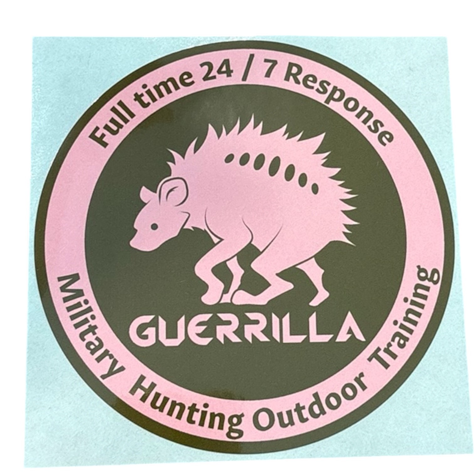GUERRILLA　ステッカー　茶×ピンク